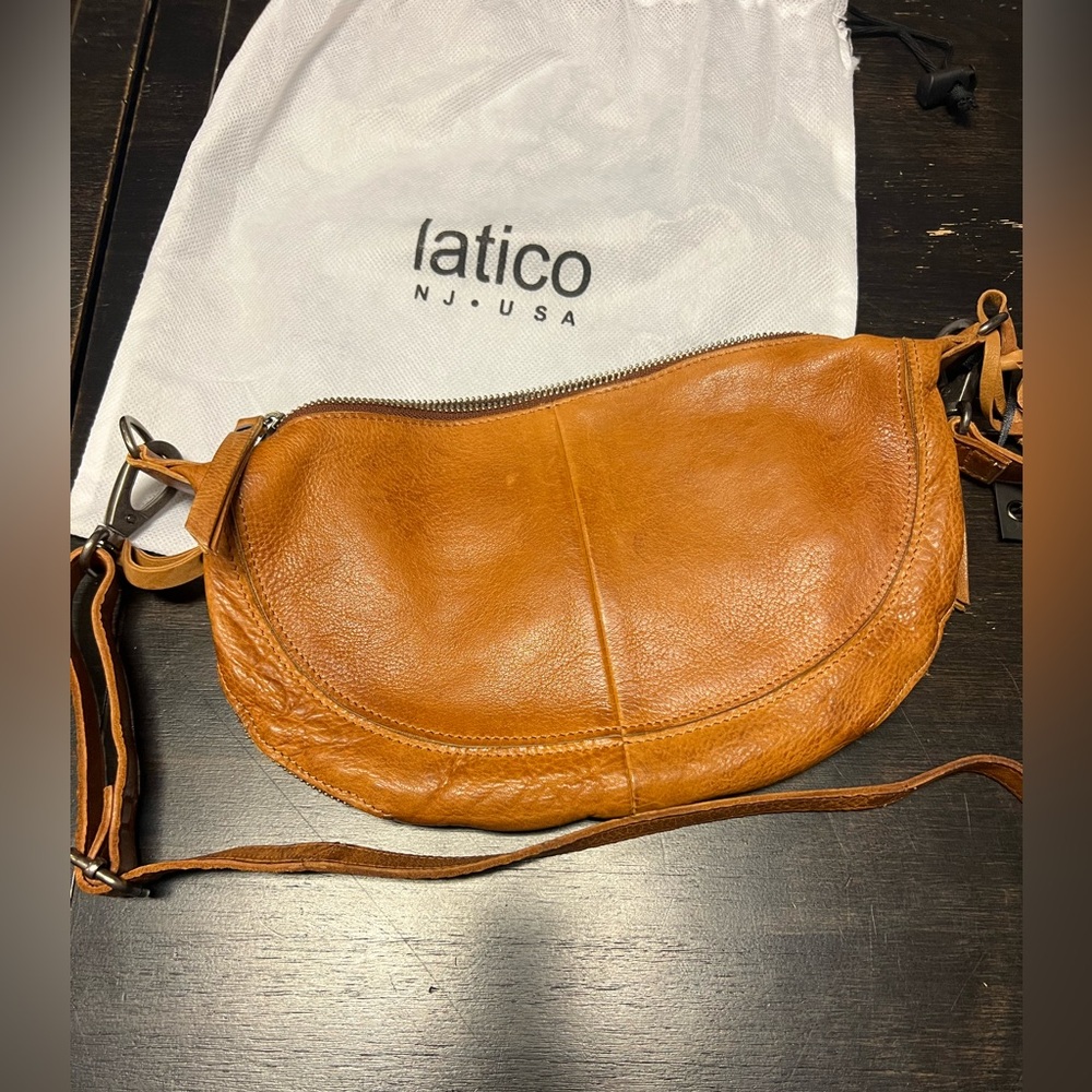 latico Tan Leather Crescent Crossbody Bag - Picture 5 of 7